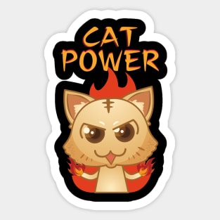 Cat Power In Flames Sticker